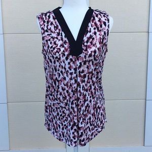Jones New York pink leopard print blouse